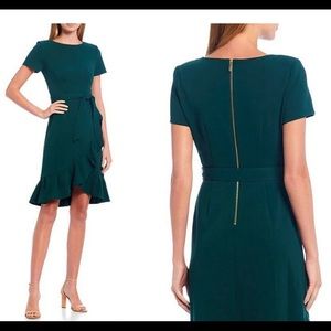 Calvin Klein Ruffled Tulip-Hem Crepe Dress